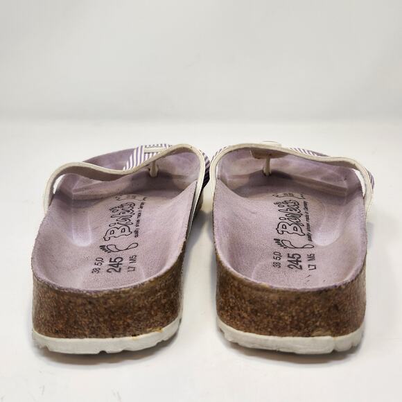 Birkis Birkenstock Martina Toe Post Sandal Women Size 38 US 7 Purple Stripe - Picture 6 of 8